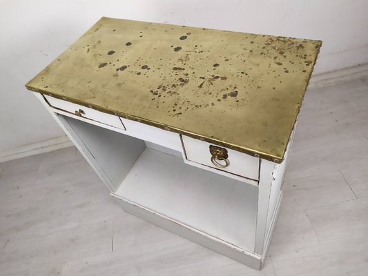 Brass White Patinated Counter, 1890s-EAD-1782038