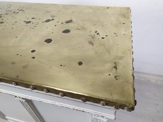 Brass White Patinated Counter, 1890s-EAD-1782038