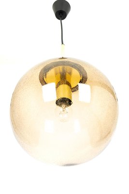 Brass with Smoked Glass Ball Pendant from Limburg, Germany, 1970s-UGR-1085337