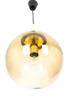 Brass with Smoked Glass Ball Pendant from Limburg, Germany, 1970s-UGR-1085761