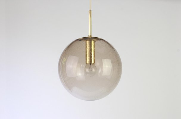 Brass with Smoked Glass Ball Pendant from Limburg, Germany, 1970s-UGR-1085761