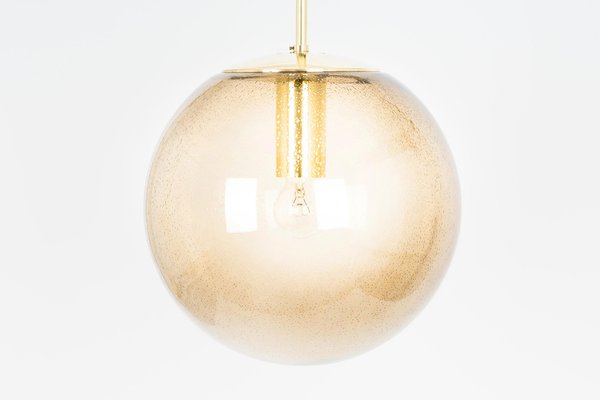 Brass with Smoked Glass Ball Pendant from Limburg, Germany, 1970s-UGR-1085761