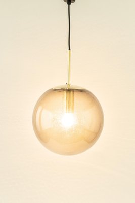 Brass with Smoked Glass Ball Pendant from Limburg, Germany, 1970s-UGR-1085761