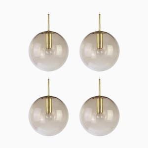 Brass with Smoked Glass Ball Pendant from Limburg, Germany, 1970s-UGR-1085761