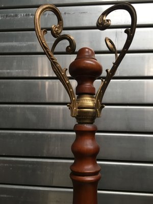 Brass & Wood Coat Stand, 1950s-WQQ-859382