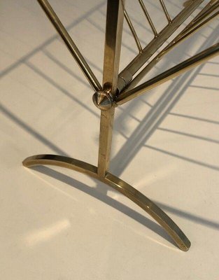 Brass & Wood Magazine Rack in the Style of Cesare Lacca-BA-1365474