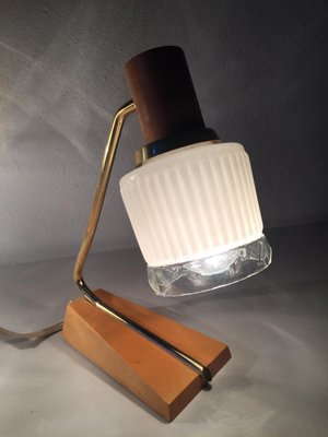 Brass & Wooden Bedside Lamps, Germany, 1950s, Set of 2-RDS-1148002