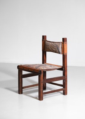 Brazilian Leather and Solid Wood F413 Chairs, 1960s, Set of 6-YU-1073415