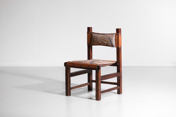 Brazilian Leather and Solid Wood F413 Chairs, 1960s, Set of 6-YU-1073415