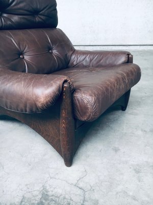 Brazilian Style Leather Lounge Chairs, 1970s, Set of 2-RQV-1707095