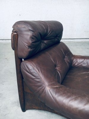 Brazilian Style Leather Lounge Chairs, 1970s, Set of 2-RQV-1707095