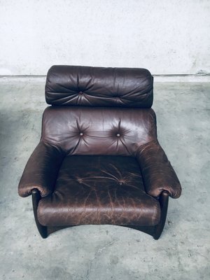 Brazilian Style Leather Lounge Chairs, 1970s, Set of 2-RQV-1707095