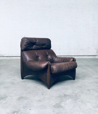 Brazilian Style Leather Lounge Chairs, 1970s, Set of 2-RQV-1707095