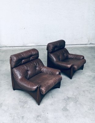 Brazilian Style Leather Lounge Chairs, 1970s, Set of 2-RQV-1707095