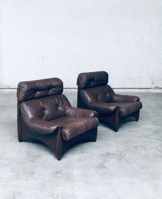 Brazilian Style Leather Lounge Chairs, 1970s, Set of 2-RQV-1707095