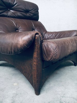 Brazilian Style Leather Lounge Chairs, 1970s, Set of 2-RQV-1707095