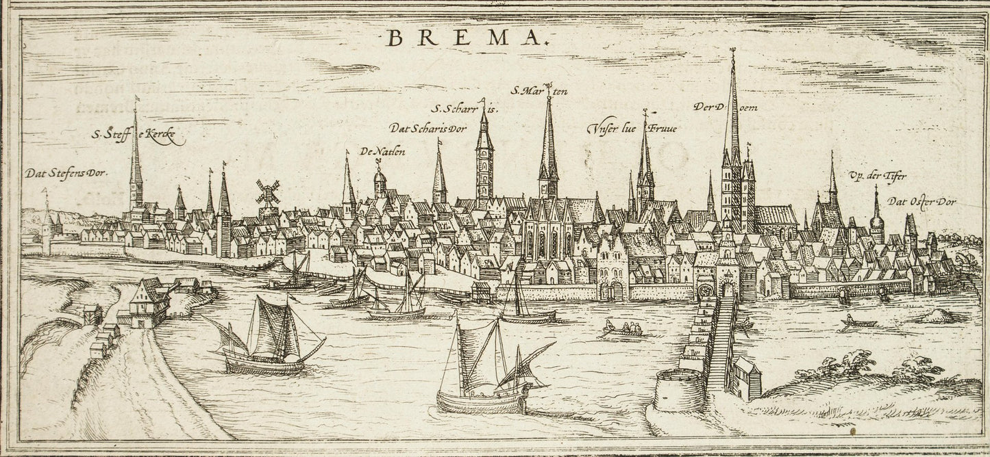 Bremen, Map from ''Civitates Orbis Terrarum'' - by F.Hogenberg - 1572-1617 1572-1617