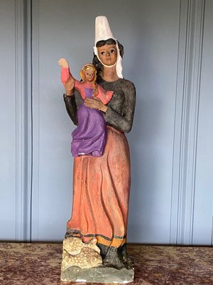 Breton Artist, Virgin & Child, 1900s, Plaster-QKG-1355249