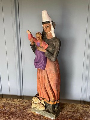 Breton Artist, Virgin & Child, 1900s, Plaster-QKG-1355249