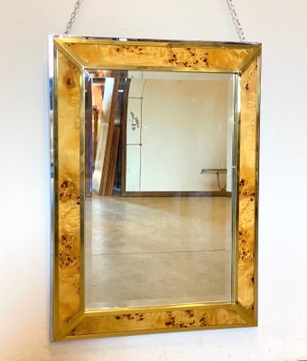 Briarwood, Steel & Brass Mirror, 1970s-NPC-1254252