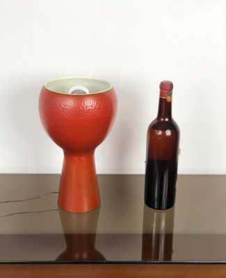 Brick Red Ceramic Table Lamp, Italy, 1960s-LYQ-1171794