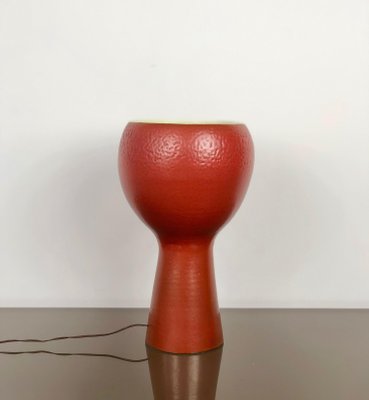 Brick Red Ceramic Table Lamp, Italy, 1960s-LYQ-1171794