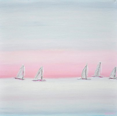 Bridg', A Beautiful Journey on the Water, 21st Century, Oil on Canvas-QNR-1356703