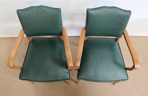 Bridge Armchairs in Natural Beech, 1950s, Set of 2-RVK-978439