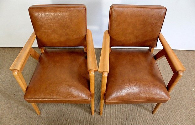 Bridge Armchairs in Natural Beech, 1950s, Set of 2-RVK-978481