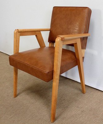 Bridge Armchairs in Natural Beech, 1950s, Set of 2-RVK-978481