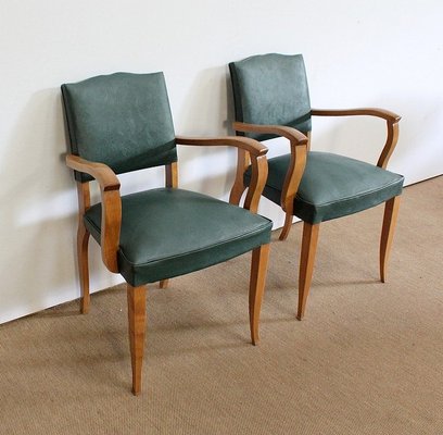 Bridge Armchairs in Natural Beech, 1950s, Set of 2-RVK-978439