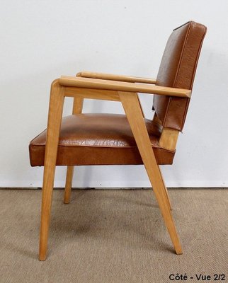 Bridge Armchairs in Natural Beech, 1950s, Set of 2-RVK-978481