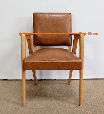 Bridge Armchairs in Natural Beech, 1950s, Set of 2-RVK-978481