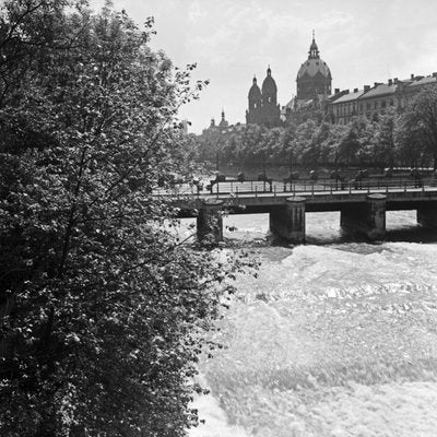 Bridge at Isar View to Lutheran St. Lukas Church, Germany, 1937-DYV-988719