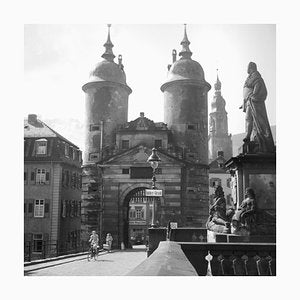 Bridge River Neckar to Brueckentor Gate Heidelberg, Germany 1936, Printed 2021-DYV-990675