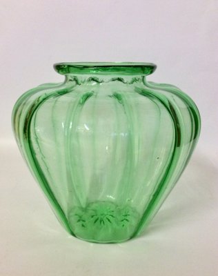 Bright Green Blown Glass Vase by Giacomo Cappellin, Murano, 1930s-QZG-1409465