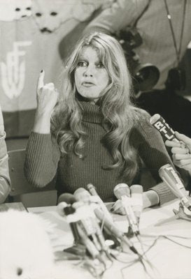 Brigitte Bardot at a Press Conference, Canada, 1977, Photograph-DYV-1706034