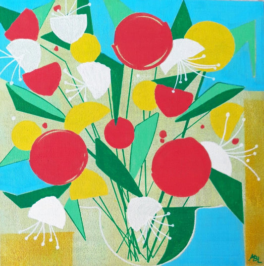 Brigitte Mathé, Bouquet Spring 4, 2021, Acrylic on Canvas