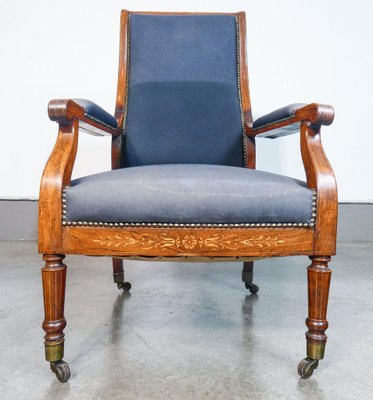 British Inlaid Walnut Armchair, 1800s-OJE-1792760