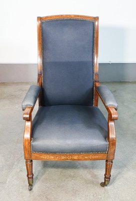 British Inlaid Walnut Armchair, 1800s-OJE-1792760