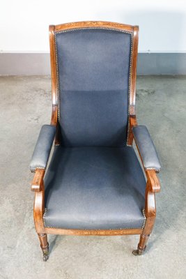 British Inlaid Walnut Armchair, 1800s-OJE-1792760