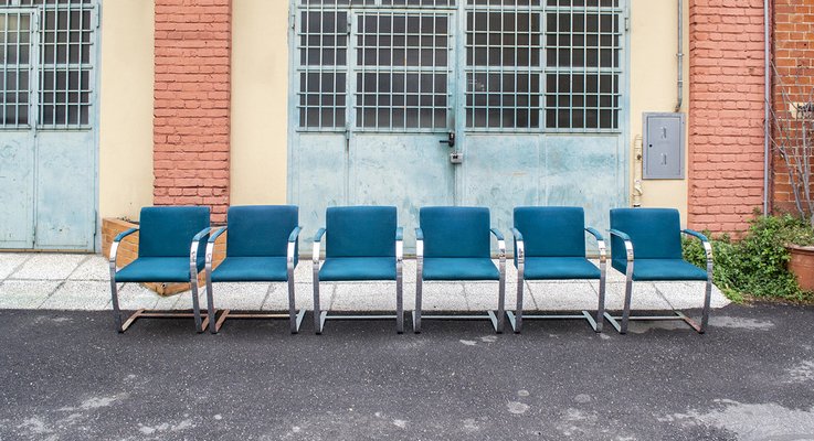 Brno Chairs by Mies van der Rohe for Knoll, 1970s, Set of 6