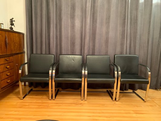 Brno Chairs in the style of Ludwig Mies Van Der Rohe, 1980s, Set of 4-RTR-1445120