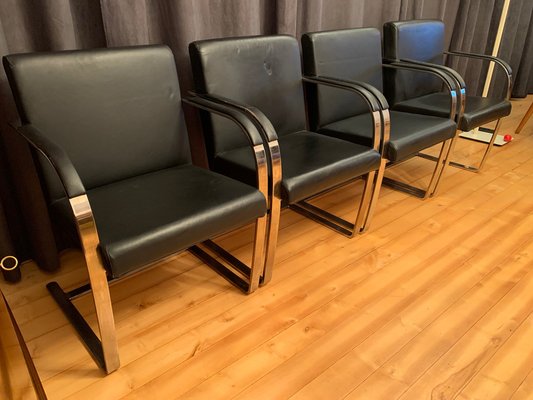 Brno Chairs in the style of Ludwig Mies Van Der Rohe, 1980s, Set of 4-RTR-1445120