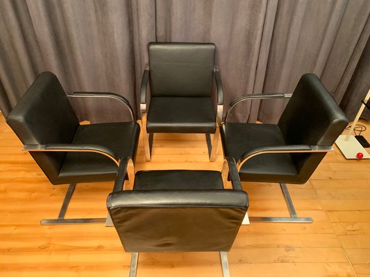 Brno Chairs in the style of Ludwig Mies Van Der Rohe, 1980s, Set of 4-RTR-1445120