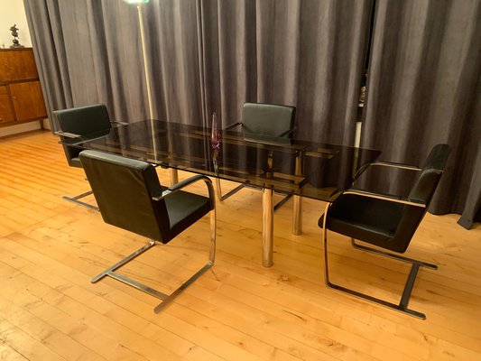 Brno Chairs in the style of Ludwig Mies Van Der Rohe, 1980s, Set of 4-RTR-1445120