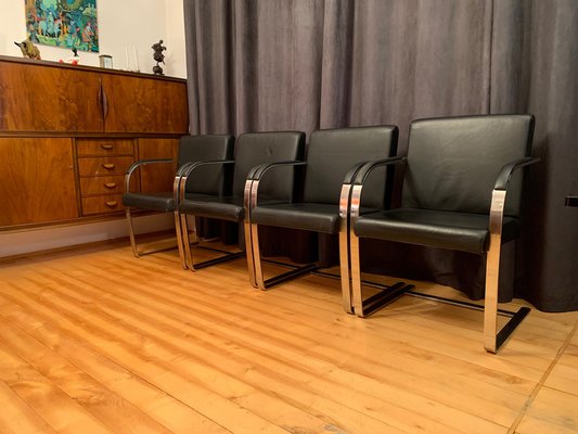 Brno Chairs in the style of Ludwig Mies Van Der Rohe, 1980s, Set of 4-RTR-1445120