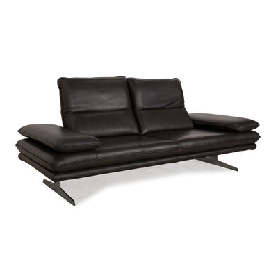 Broadway Leather Sofa Set in Dark Brown Grey from Willi Schillig, Set of 2-RQW-2036341