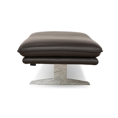 Broadway Leather Stool in Dark Brown - Grey by Willi Schillig-RQW-2036294