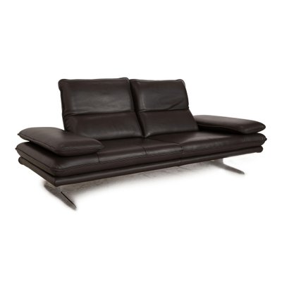 Broadway Leather Two-Seater Dark Brown Grey Sofa from Willi Schillig-RQW-2036315